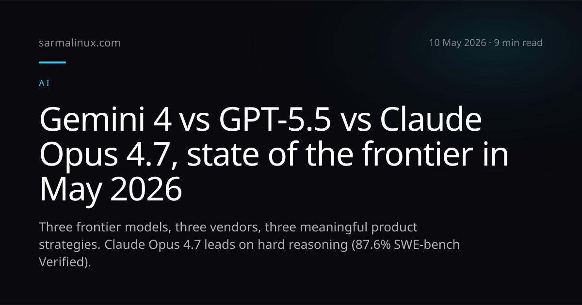 Gemini 4 vs GPT-5.5 vs Claude Opus 4.7, state of the frontier in May ...